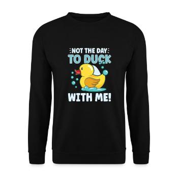 Canards en caoutchouc Canards Chasse aux oiseaux Idée cadeau d’amoureux des canards - Sweat-shirt Unisexe - noir - Devant - Alina (178cm) & Michal (187cm)