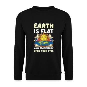 Flat Earth Theory Flat Earth Army Earth - Unisex Pullover - Schwarz - Vorne - Alina (178cm) & Michal (187cm)