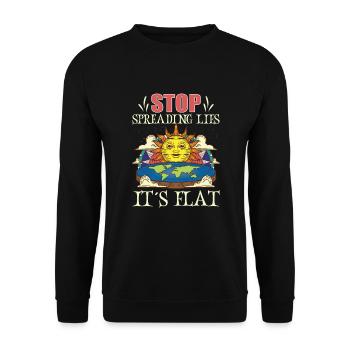 Flat Earth Theory Flat Earth Army Earth - Unisex Pullover - Schwarz - Vorne - Alina (178cm) & Michal (187cm)