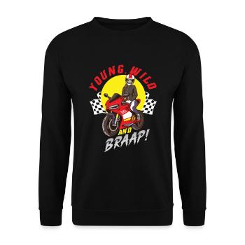 Dirt Bike Dirt Bike Riding Motocross Dirt Biking - Unisex Pullover - Schwarz - Vorne - Alina (178cm) & Michal (187cm)