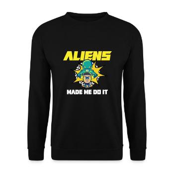Alien Extraterrestrial Area 51 Ufo Space Geek - Unisex Pullover - Schwarz - Vorne - Alina (178cm) & Michal (187cm)