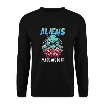 Alien Extraterrestrial Area 51 Ufo Space Geek - Unisex Pullover - Schwarz - Vorne - Alina (178cm) & Michal (187cm)