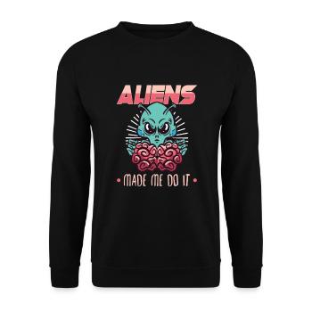 Alien Extraterrestrial Area 51 Ufo Space Geek - Unisex Pullover - Schwarz - Vorne - Alina (178cm) & Michal (187cm)