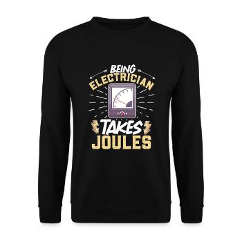 Electrician Electrical Engineer Lineman Electrical - Unisex Pullover - Schwarz - Vorne - Alina (178cm) & Michal (187cm)