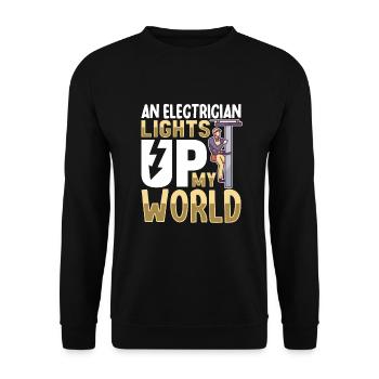 Electrician Electrical Engineer Lineman Electrical - Unisex Pullover - Schwarz - Vorne - Alina (178cm) & Michal (187cm)