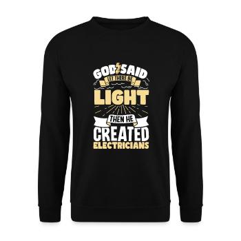 Electrician Electrical Engineer Lineman Electrical - Unisex Pullover - Schwarz - Vorne - Alina (178cm) & Michal (187cm)