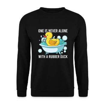 Rubber Duck Ducks Bird Hunt Duck lover Gift Idea - Unisex Sweatshirt - black - Front - Alina (178cm) & Michal (187cm)