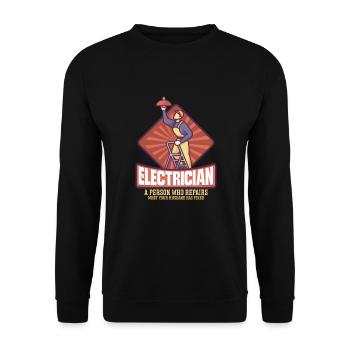 Electrician Electrical Engineer Lineman Electrical - Unisex Sweatshirt - black - Front - Alina (178cm) & Michal (187cm)