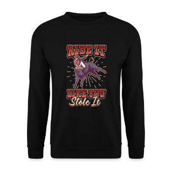 Rodeo Bull Riding Livestock Show Farmer Cattle - Unisex Pullover - Schwarz - Vorne - Alina (178cm) & Michal (187cm)
