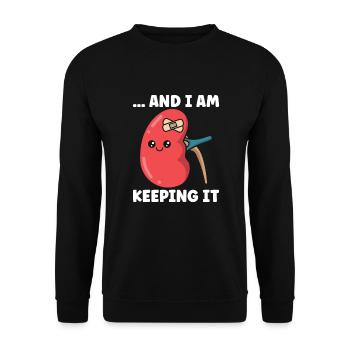 Kidney Transplant Kidney Donor Kidney Disease - Unisex Sweatshirt - black - Front - Alina (178cm) & Michal (187cm)