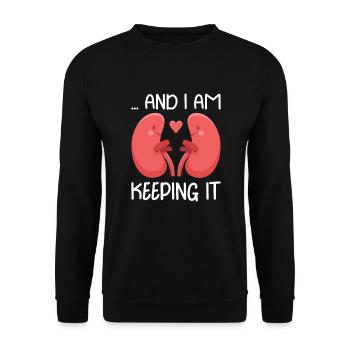 Kidney Transplant Kidney Donor Kidney Disease - Unisex Sweatshirt - black - Front - Alina (178cm) & Michal (187cm)