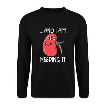 Kidney Transplant Kidney Donor Kidney Disease - Unisex Sweatshirt - black - Front - Alina (178cm) & Michal (187cm)