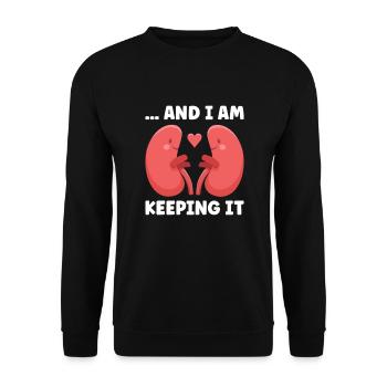 Kidney Transplant Kidney Donor Kidney Disease - Unisex Sweatshirt - black - Front - Alina (178cm) & Michal (187cm)
