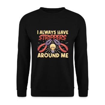 Electrician Electrical Engineer Lineman Electrical - Unisex Pullover - Schwarz - Vorne - Alina (178cm) & Michal (187cm)