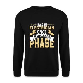 Electrician Electrical Engineer Lineman Electrical - Unisex Pullover - Schwarz - Vorne - Alina (178cm) & Michal (187cm)