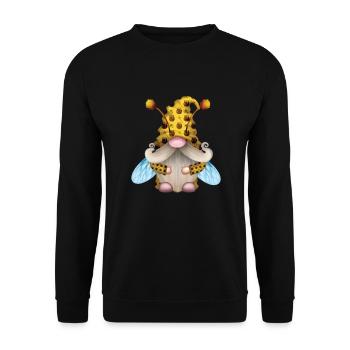 Gnome Honey Bee Beekeeper Honeybee Beekeeping - Unisex Pullover - Schwarz - Vorne - Alina (178cm) & Michal (187cm)