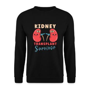 Kidney Transplant Kidney Donor Kidney Disease - Unisex Sweatshirt - black - Front - Alina (178cm) & Michal (187cm)