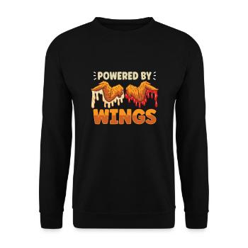 Chicken Wings Wing Hot Cooked Chicken Fast Food - Unisex Pullover - Schwarz - Vorne - Alina (178cm) & Michal (187cm)