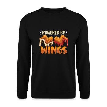 Chicken Wings Wing Hot Cooked Chicken Fast Food - Unisex Pullover - Schwarz - Vorne - Alina (178cm) & Michal (187cm)
