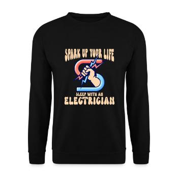 Electrician Electrical Engineer Lineman Electrical - Unisex Sweatshirt - black - Front - Alina (178cm) & Michal (187cm)