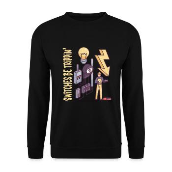 Electrician Electrical Engineer Lineman Electrical - Unisex Sweatshirt - black - Front - Alina (178cm) & Michal (187cm)