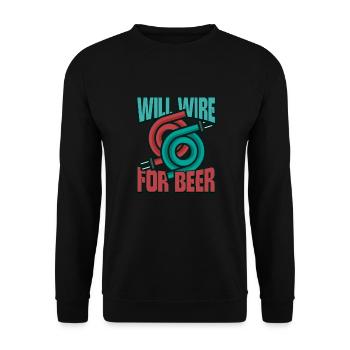 Electrician Electrical Engineer Lineman Electrical - Unisex Sweatshirt - black - Front - Alina (178cm) & Michal (187cm)