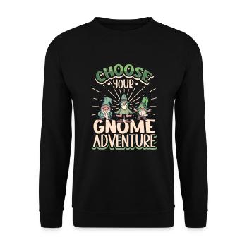 Garden Gnomes Gnome Lover Funny Gnome Gardening - Unisex Sweatshirt - black - Front - Alina (178cm) & Michal (187cm)