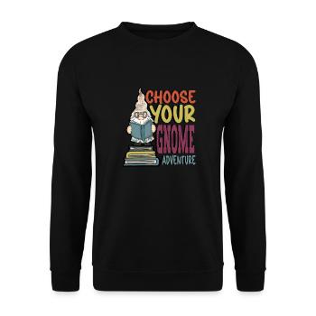 Garden Gnomes Gnome Lover Funny Gnome Gardening - Unisex Sweatshirt - black - Front - Alina (178cm) & Michal (187cm)
