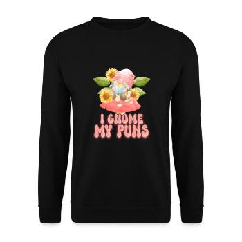 Garden Gnomes Gnome Lover Funny Gnome Gardening - Unisex Sweatshirt - black - Front - Alina (178cm) & Michal (187cm)