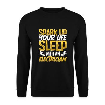 Électricien Ingénieur électricien monteur de lignes Électricien - Sweat-shirt Unisexe - noir - Devant - Alina (178cm) & Michal (187cm)