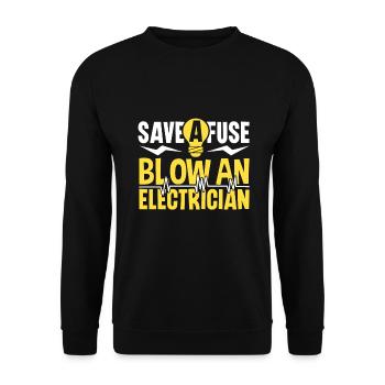 Électricien Ingénieur électricien monteur de lignes Électricien - Sweat-shirt Unisexe - noir - Devant - Alina (178cm) & Michal (187cm)