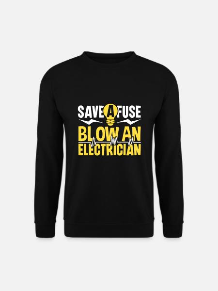 Electrician Electrical Engineer Lineman Electrical - Unisex Sweatshirt - black