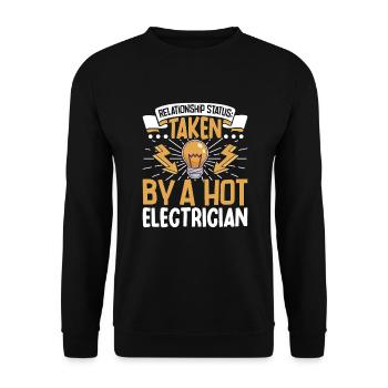 Electrician Electrical Engineer Lineman Electrical - Unisex Sweatshirt - black - Front - Alina (178cm) & Michal (187cm)