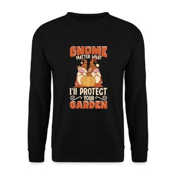 Garden Gnomes Gnome Lover Funny Gnome Gardening - Unisex Sweatshirt - black - Front - Alina (178cm) & Michal (187cm)