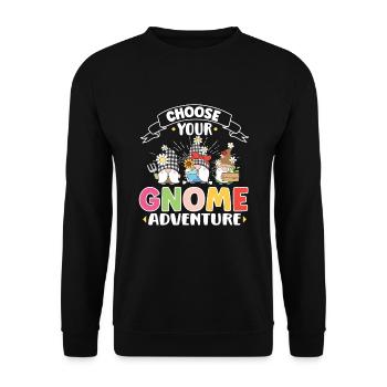 Garden Gnomes Gnome Lover Funny Gnome Gardening - Unisex Sweatshirt - black - Front - Alina (178cm) & Michal (187cm)