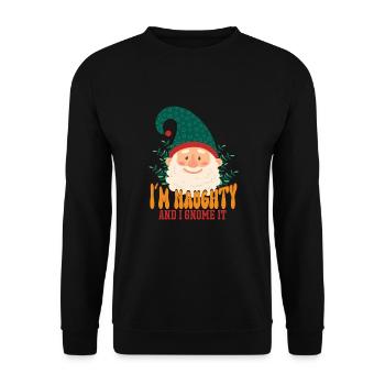 Garden Gnomes Gnome Lover Funny Gnome Gardening - Unisex Sweatshirt - black - Front - Alina (178cm) & Michal (187cm)