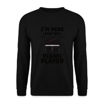 Piano Player Funny Piano Keyboard - Unisex Sweatshirt - black - Front - Alina (178cm) & Michal (187cm)