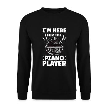 Piano Player Funny Piano Keyboard - Unisex Sweatshirt - black - Front - Alina (178cm) & Michal (187cm)