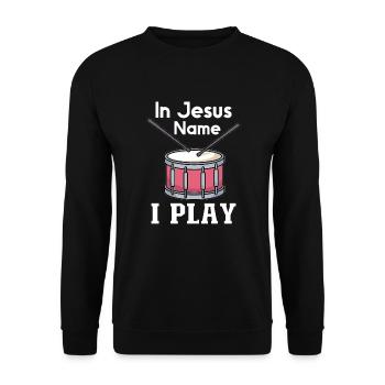 Drum Player Jesus Drum set Pick Jesus Drums Player - Unisex Sweatshirt - black - Front - Alina (178cm) & Michal (187cm)
