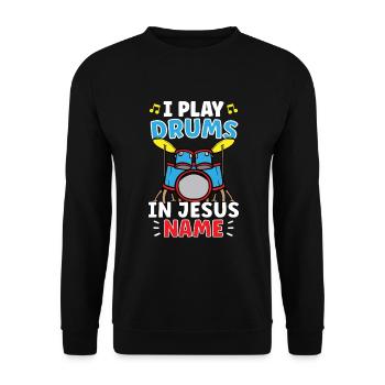 Drum Player Jesus Drum set Pick Jesus Drums Player - Unisex Sweatshirt - black - Front - Alina (178cm) & Michal (187cm)
