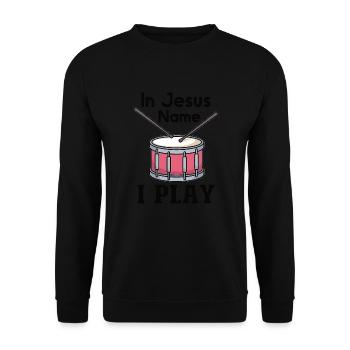 Drum Player Jesus Drum set Pick Jesus Drums Player - Unisex Sweatshirt - black - Front - Alina (178cm) & Michal (187cm)