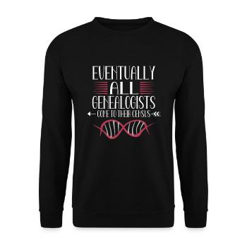 Family tree Family historians Genealogy Genealogist - Unisex Sweatshirt - black - Front - Alina (178cm) & Michal (187cm)