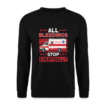 Sanitäter Erster Responder Krankenwagenfahrer - Unisex Pullover - Schwarz - Vorne - Alina (178cm) & Michal (187cm)