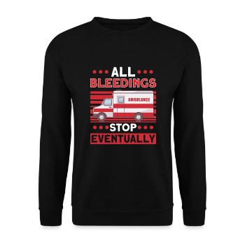Paramedic First Responder Ambulance Driver - Unisex Sweatshirt - black - Front - Alina (178cm) & Michal (187cm)