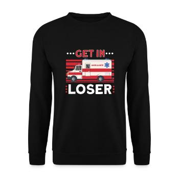 Sanitäter Erster Responder Krankenwagenfahrer - Unisex Pullover - Schwarz - Vorne - Alina (178cm) & Michal (187cm)