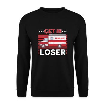 Sanitäter Erster Responder Krankenwagenfahrer - Unisex Pullover - Schwarz - Vorne - Alina (178cm) & Michal (187cm)