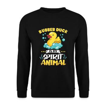 Rubber Duck Ducks Bird Hunt Duck lover Gift Idea - Unisex Sweatshirt - black - Front - Alina (178cm) & Michal (187cm)
