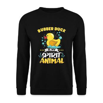 Rubber Duck Ducks Bird Hunt Duck lover Gift Idea - Unisex Sweatshirt - black - Front - Alina (178cm) & Michal (187cm)