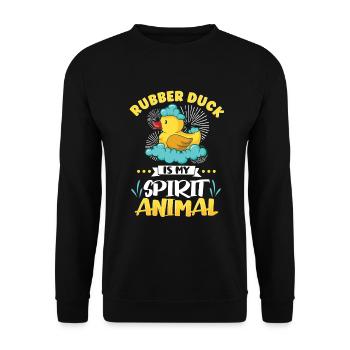 Rubber Duck Ducks Bird Hunt Duck lover Gift Idea - Unisex Sweatshirt - black - Front - Alina (178cm) & Michal (187cm)
