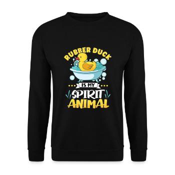 Rubber Duck Ducks Bird Hunt Duck lover Gift Idea - Unisex Sweatshirt - black - Front - Alina (178cm) & Michal (187cm)